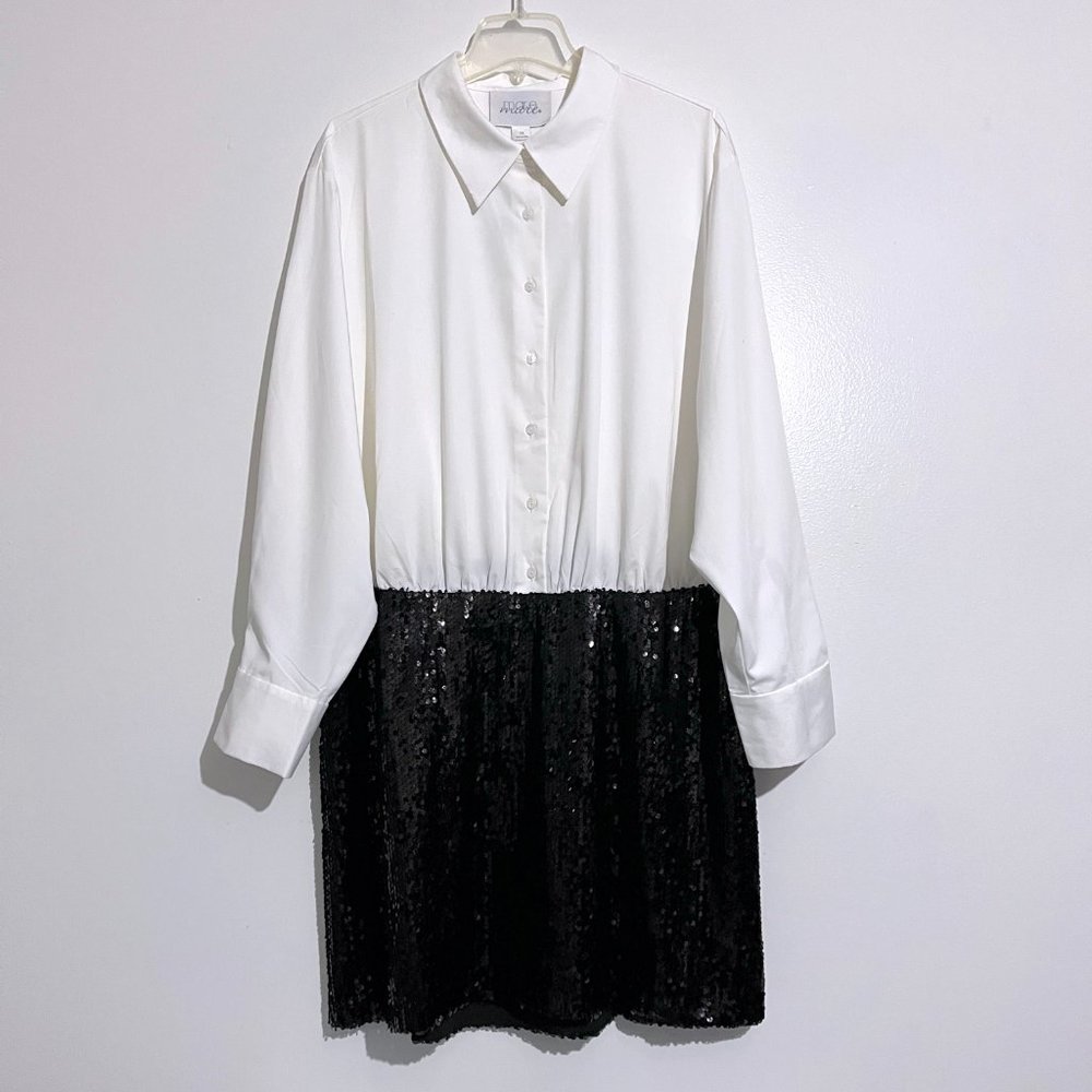 Anthropologie Mare Mare Button-Down Sequin Twofer Mini Dress NWT - Picture 3 of 13